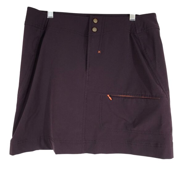 TITLE NINE - WOMEN'S 6 - BURGUNDY SNAP WAIST POLYESTER BLEND SKIRT W/POCKETS - Picture 1 of 8